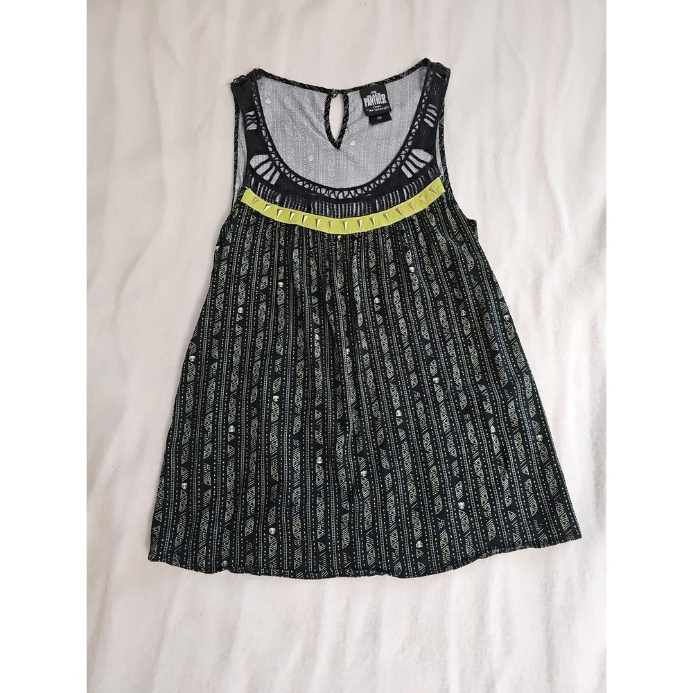 Marvel Black Panther By Herβ Universe Wakanda Tank Top Shirt Black Green XS